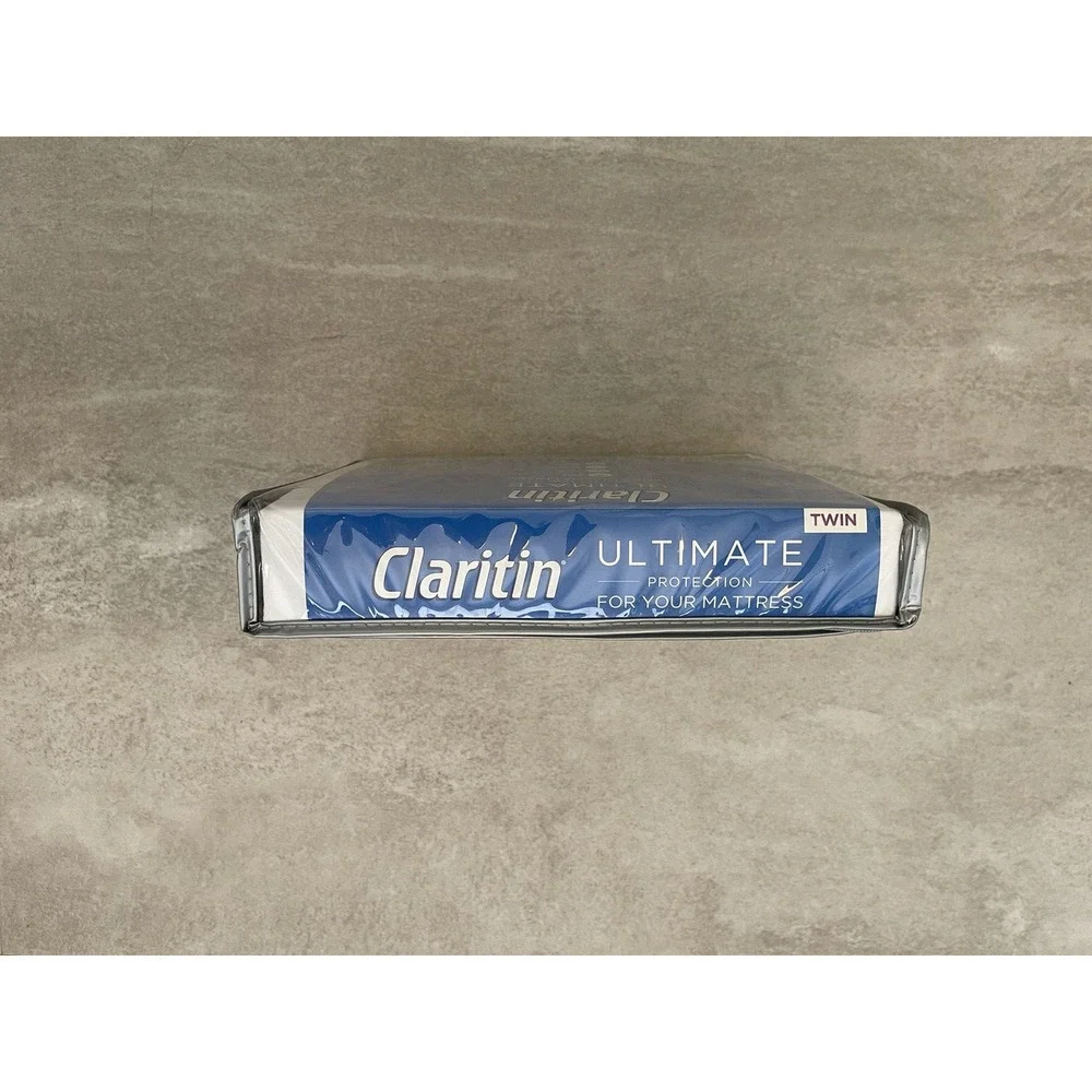 Claritin Mattress Protector Ultimate 6 Sided Twin White Cotton Allergen Barrier